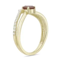 10K Gold Ruby and 1/5 ct. t.w. Diamond Ring