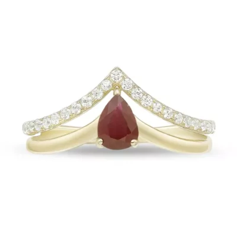 10K Gold Ruby and 1/5 ct. t.w. Diamond Ring