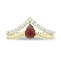 10K Gold Ruby and 1/5 ct. t.w. Diamond Ring
