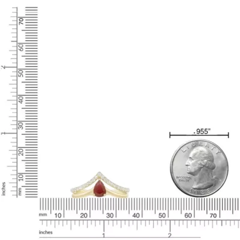 10K Gold Ruby and 1/5 ct. t.w. Diamond Ring