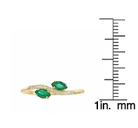 10K Gold Emerald and Diamond Accent Ring