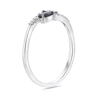 10K White Gold Sapphire and Diamond Accent Ring