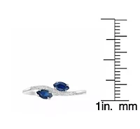 10K White Gold Sapphire and Diamond Accent Ring