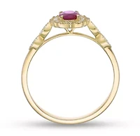 10K Gold Ruby and 1/ ct. t.w. Diamond Ring