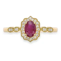 10K Gold Ruby and 1/ ct. t.w. Diamond Ring
