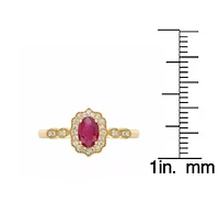10K Gold Ruby and 1/ ct. t.w. Diamond Ring