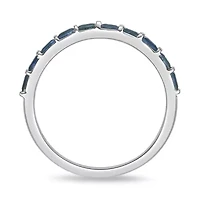 10K White Gold Sapphire and 1/6 ct. t.w. Diamond Ring