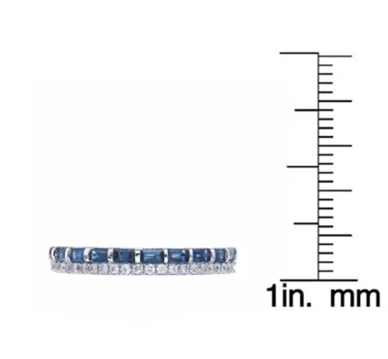 10K White Gold Sapphire and 1/6 ct. t.w. Diamond Ring