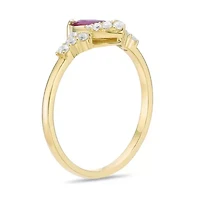 10K Gold Ruby and 1/6 ct. t.w. Diamond Ring