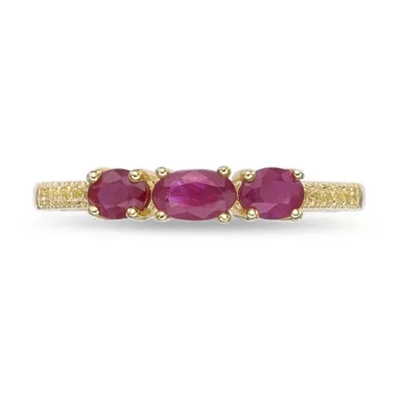10K Gold Ruby and Diamond Accent Ring