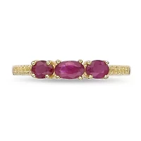 10K Gold Ruby and Diamond Accent Ring