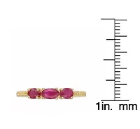 10K Gold Ruby and Diamond Accent Ring