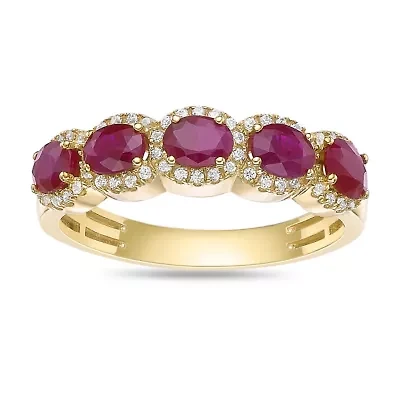 10K Gold Ruby and 1/4 ct. t.w. Diamond Ring