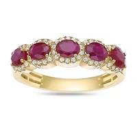 10K Gold Ruby and 1/4 ct. t.w. Diamond Ring