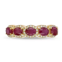 10K Gold Ruby and 1/4 ct. t.w. Diamond Ring
