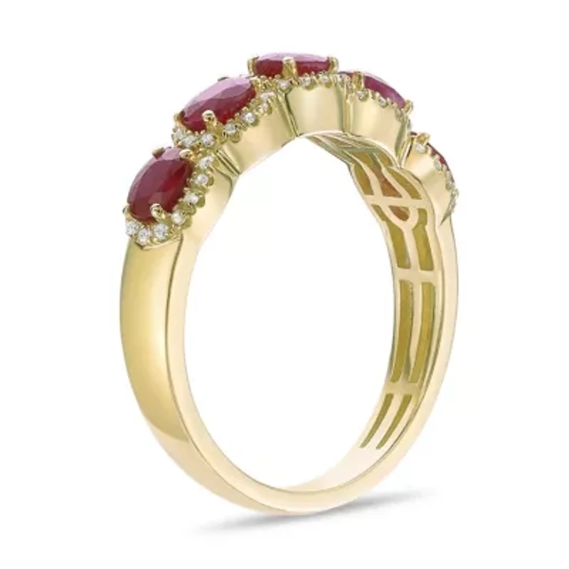 10K Gold Ruby and 1/4 ct. t.w. Diamond Ring