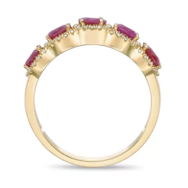 10K Gold Ruby and 1/4 ct. t.w. Diamond Ring