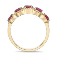 10K Gold Ruby and 1/4 ct. t.w. Diamond Ring