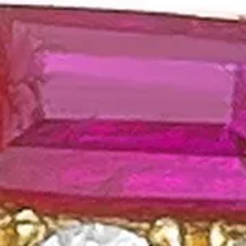 10K Gold Ruby and 1/6 ct. t.w. Diamond Ring