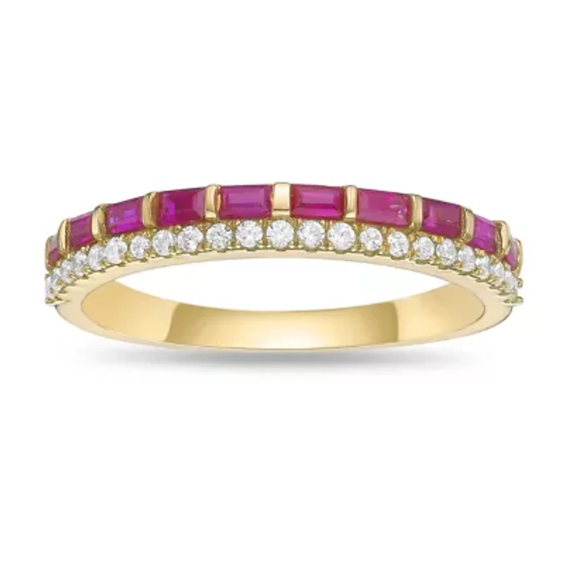 10K Gold Ruby and 1/6 ct. t.w. Diamond Ring