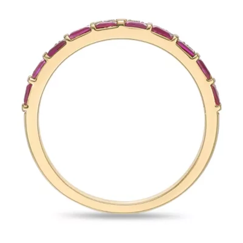 10K Gold Ruby and 1/6 ct. t.w. Diamond Ring