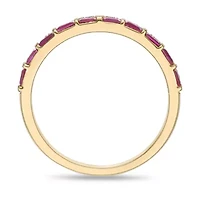 10K Gold Ruby and 1/6 ct. t.w. Diamond Ring