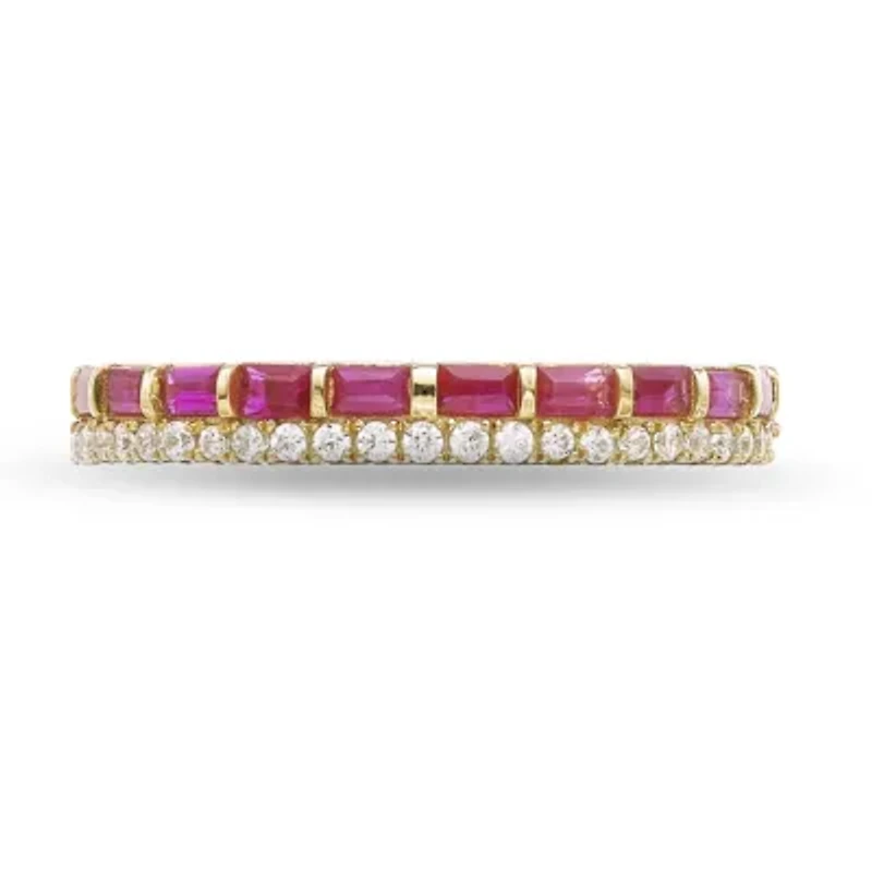 10K Gold Ruby and 1/6 ct. t.w. Diamond Ring