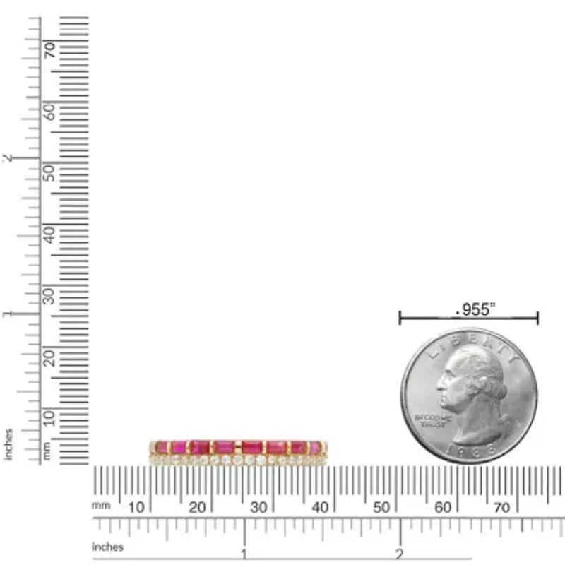 10K Gold Ruby and 1/6 ct. t.w. Diamond Ring