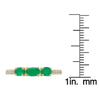 10K Gold Emerald and Diamond Accent Ring