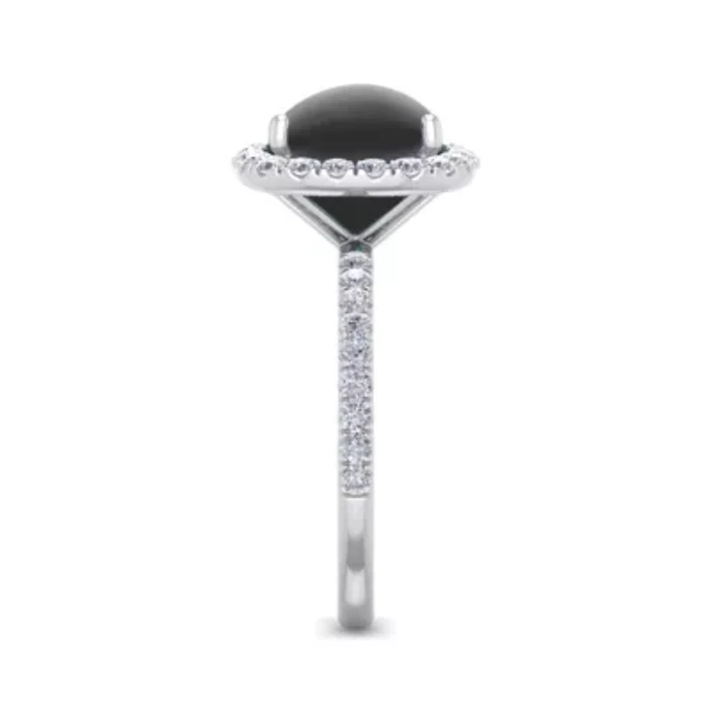 Lab Created 5 1/2 Carat Cushion Cut Gemstone and Halo Diamond Ring Sterling Silver