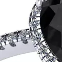 1 Carat Pear Shape Gemstone and Halo Diamond Ring Sterling Silver