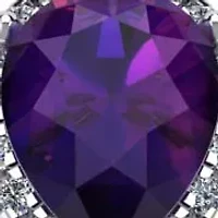 1 Carat Pear Shape Gemstone and Halo Diamond Ring Sterling Silver
