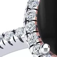 2 Carat Oval Shape Gemstone and Halo Diamond Ring Sterling Silver