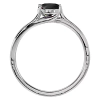 Lab Created 1 1/2 Carat Oval Shape Gemstone and Diamond Ring Sterling Silver