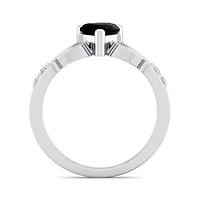 Lab Created 1 Carat Heart Shape Gemstone Diamond Claddagh Ring Sterling Silver