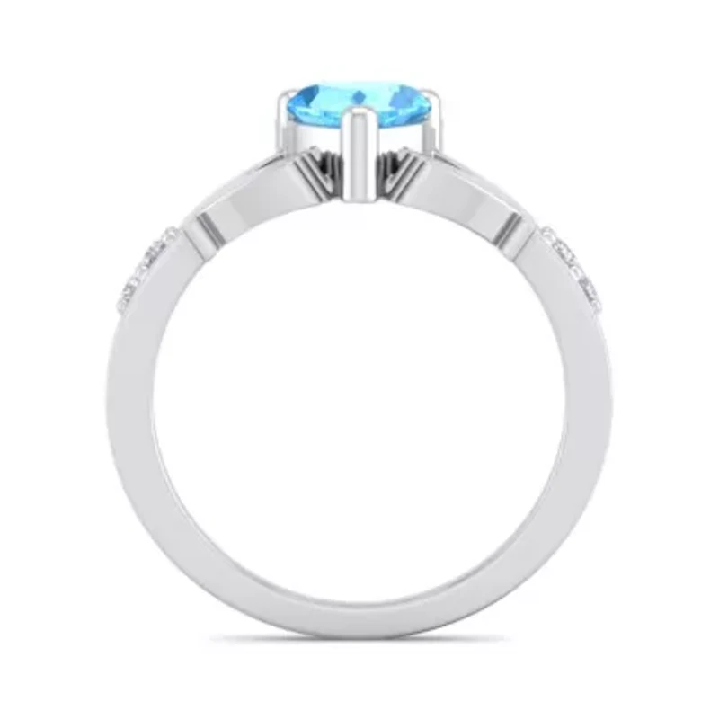 Lab Created 1 Carat Heart Shape Gemstone Diamond Claddagh Ring Sterling Silver