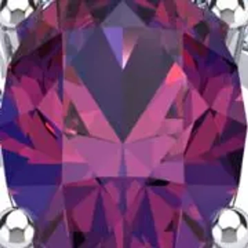 1.40 Carat Oval Shape Gemstone and Fancy Diamond Ring Sterling Silver