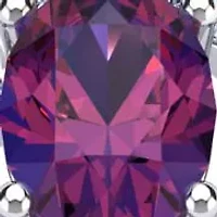 1.40 Carat Oval Shape Gemstone and Fancy Diamond Ring Sterling Silver