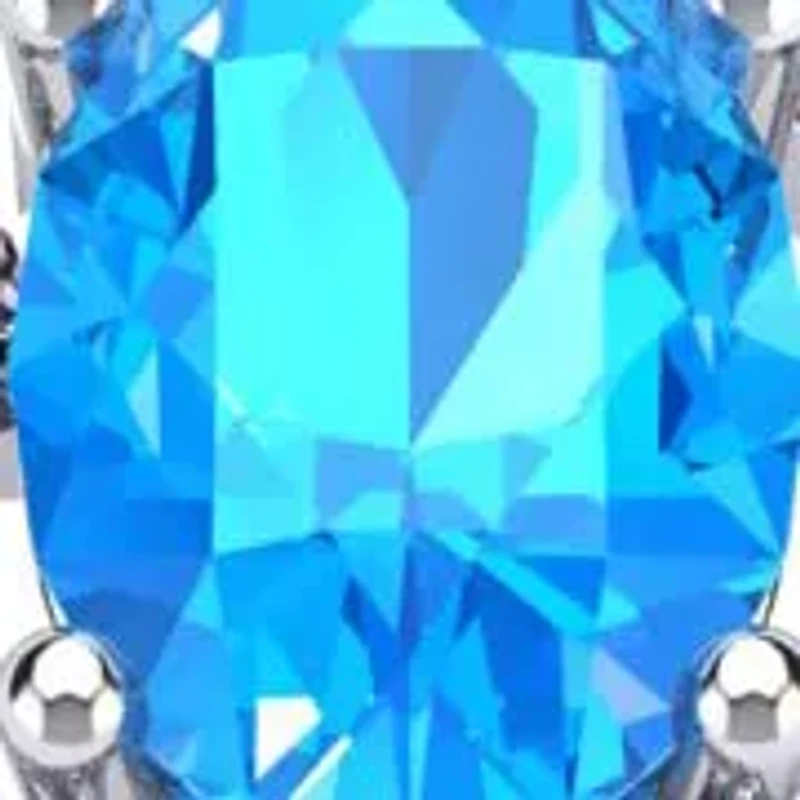 1.40 Carat Oval Shape Gemstone and Fancy Diamond Ring Sterling Silver