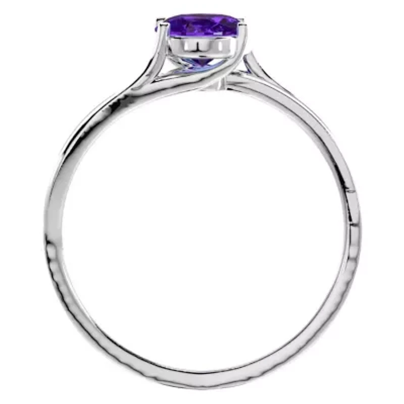 Lab Created 1 1/2 Carat Oval Shape Gemstone and Diamond Ring Sterling Silver
