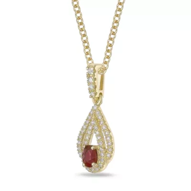 10K Gold Ruby and 1/5 ct. t.w. Diamond Pendant Necklace