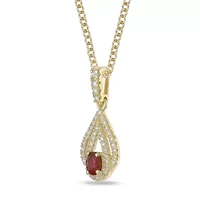 10K Gold Ruby and 1/5 ct. t.w. Diamond Pendant Necklace
