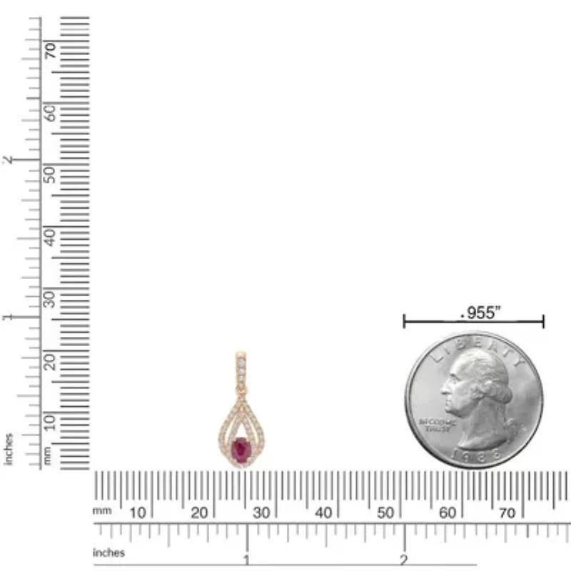 10K Gold Ruby and 1/5 ct. t.w. Diamond Pendant Necklace
