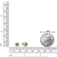 10K Gold Emerald and 1/5 ct. t.w. Diamond Stud Earrings