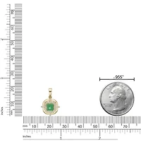 10K Gold Emerald and 1/5 ct. t.w. Diamond Pendant Necklace