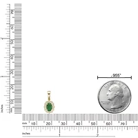 10K Gold Emerald and 1/10 ct. t.w. Diamond Pendant Necklace