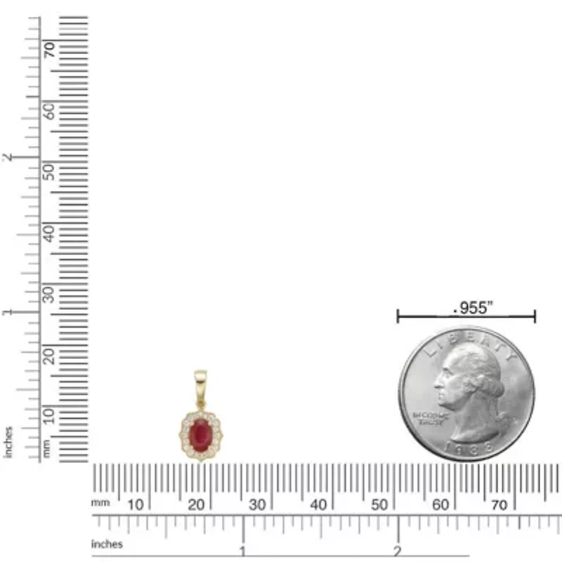 10K Gold Ruby and 1/10 ct. t.w. Diamond Pendant Necklace