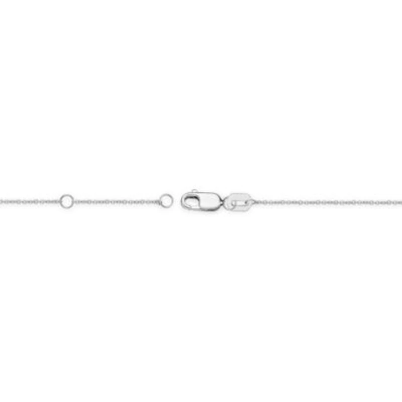 10K White Gold Sapphire and 1/10 ct. t.w. Diamond Pendant Necklace