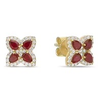 10K Gold Ruby and 1/4 ct. t.w. Diamond Stud Earrings