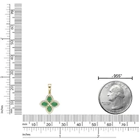 10K Gold Emerald and 1/5 ct. t.w. Diamond Pendant Necklace